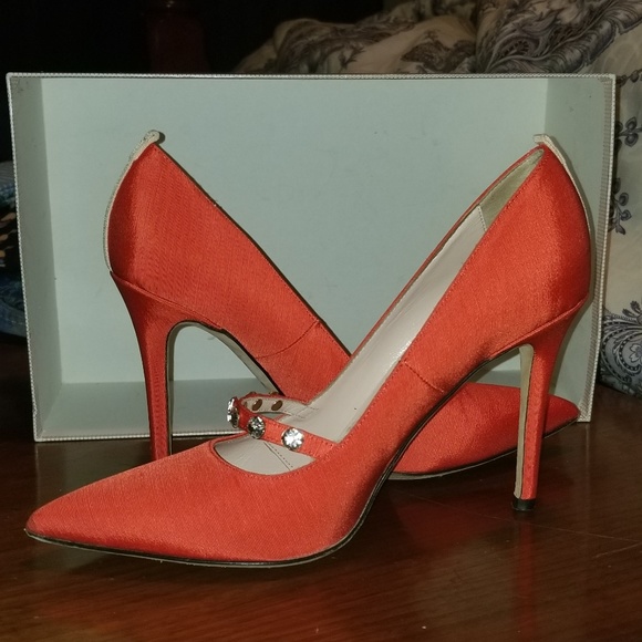 SJP Sarah Jessica Parker Orange Heels size 36.5 - Picture 4 of 4